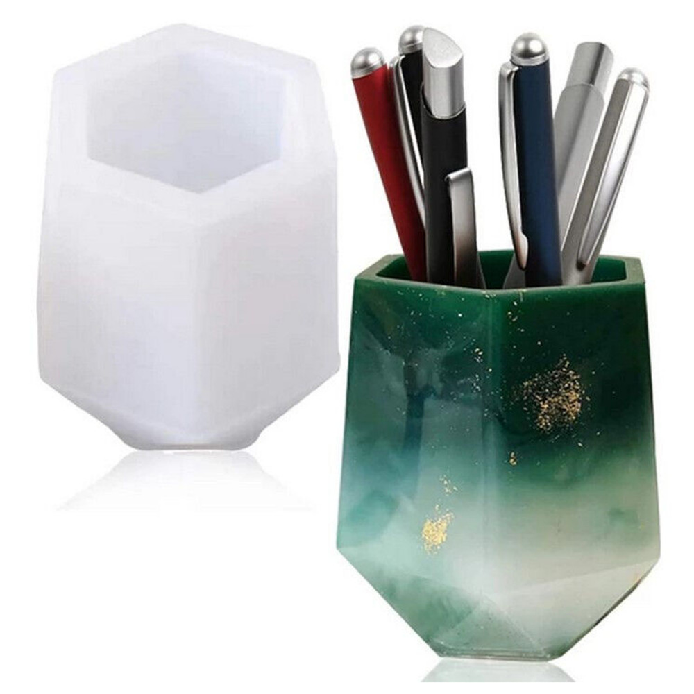Silicone Resin Molds DIY Epoxy Casting Craft Pen Holder Flower Pot Makeup Holder
